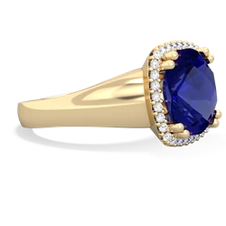 Lab Sapphire Halo Cocktail 14K Yellow Gold ring R2544