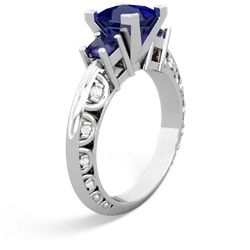 Lab Sapphire Eternal Embrace Engagement 14K White Gold ring C2001