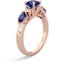 Lab Sapphire 6Mm Round Eternal Embrace Engagement 14K Rose Gold ring R2005