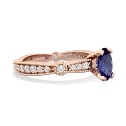 Lab Sapphire Sparkling Tiara 7X5mm Oval 14K Rose Gold ring R26297VL