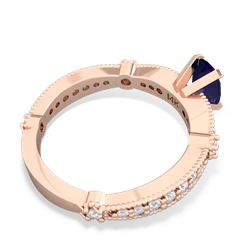 Lab Sapphire Sparkling Tiara 7X5mm Oval 14K Rose Gold ring R26297VL