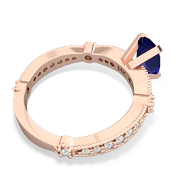 Lab Sapphire Sparkling Tiara 8X6 Oval 14K Rose Gold ring R26298VL