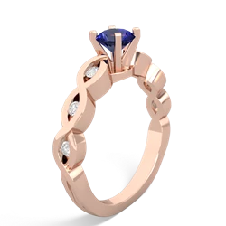 Lab Sapphire Infinity 5Mm Round Engagement 14K Rose Gold ring R26315RD