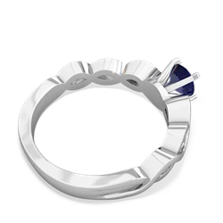 Lab Sapphire Infinity 5Mm Round Engagement 14K White Gold ring R26315RD