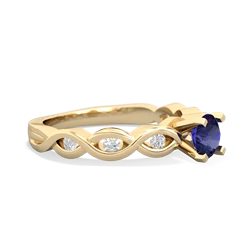 Lab Sapphire Infinity 5Mm Round Engagement 14K Yellow Gold ring R26315RD