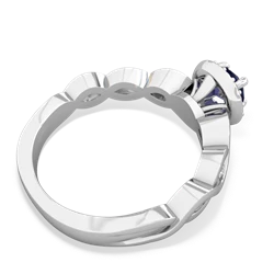 Lab Sapphire Infinity Halo Engagement 14K White Gold ring R26315RH