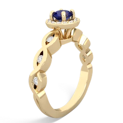 Lab Sapphire Infinity Halo Engagement 14K Yellow Gold ring R26315RH