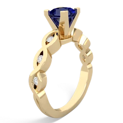 Lab Sapphire Infinity 5Mm Square Engagement 14K Yellow Gold ring R26315SQ