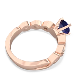 Lab Sapphire Infinity 6Mm Round Engagement 14K Rose Gold ring R26316RD