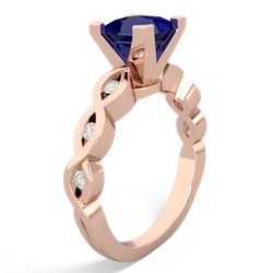 Lab Sapphire Infinity 6Mm Princess Engagement 14K Rose Gold ring R26316SQ