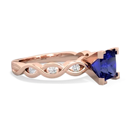 Lab Sapphire Infinity 6Mm Princess Engagement 14K Rose Gold ring R26316SQ