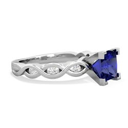 Lab Sapphire Infinity 6Mm Princess Engagement 14K White Gold ring R26316SQ