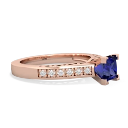 Lab Sapphire Art Deco Engagement 5Mm Square 14K Rose Gold ring R26355SQ