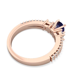 Lab Sapphire Classic 5Mm Round Engagement 14K Rose Gold ring R26435RD