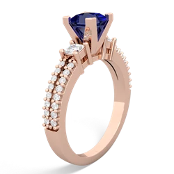 Lab Sapphire Classic 5Mm Square Engagement 14K Rose Gold ring R26435SQ