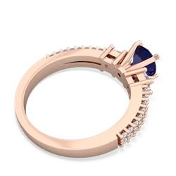 Lab Sapphire Classic 6Mm Round Engagement 14K Rose Gold ring R26436RD