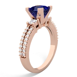 Lab Sapphire Classic 6Mm Princess Engagement 14K Rose Gold ring R26436SQ