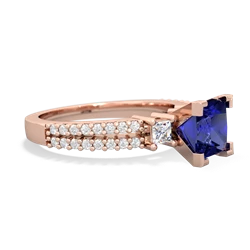 Lab Sapphire Classic 6Mm Princess Engagement 14K Rose Gold ring R26436SQ