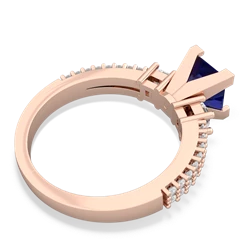 Lab Sapphire Classic 6Mm Princess Engagement 14K Rose Gold ring R26436SQ