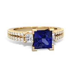 Lab Sapphire Classic 6Mm Princess Engagement 14K Yellow Gold ring R26436SQ