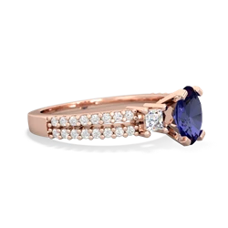 Lab Sapphire Classic 7X5mm Oval Engagement 14K Rose Gold ring R26437VL