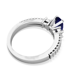 Lab Sapphire Classic 7X5mm Oval Engagement 14K White Gold ring R26437VL