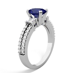 Lab Sapphire Classic 8X6mm Oval Engagement 14K White Gold ring R26438VL