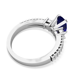 Lab Sapphire Classic 8X6mm Oval Engagement 14K White Gold ring R26438VL