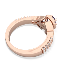 Lab Sapphire Celtic Knot Halo 14K Rose Gold ring R26445RH