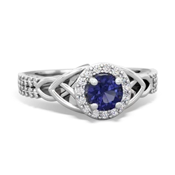 matching engagment rings - Celtic Knot Halo