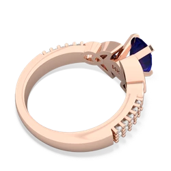 Lab Sapphire Celtic Knot 8X6 Oval Engagement 14K Rose Gold ring R26448VL