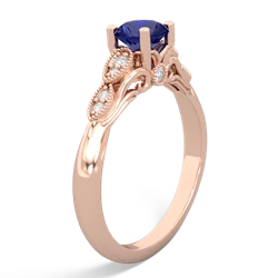 Lab Sapphire Antique Elegance 14K Rose Gold ring R3100