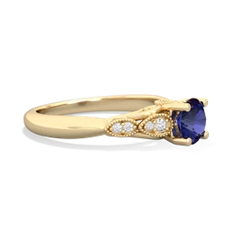 Lab Sapphire Antique Elegance 14K Yellow Gold ring R3100