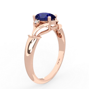 Lab Sapphire Precious Pear 14K Rose Gold ring R0826