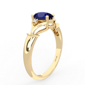 Lab Sapphire Precious Pear 14K Yellow Gold ring R0826