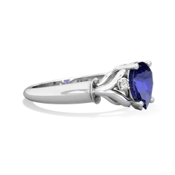 Lab Sapphire Precious Pear 14K White Gold ring R0826