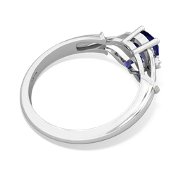 Lab Sapphire Precious Pear 14K White Gold ring R0826