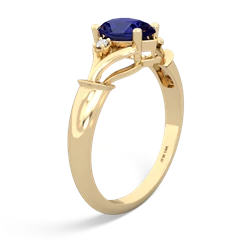 Lab Sapphire Precious Pear 14K Yellow Gold ring R0826