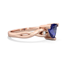 Lab Sapphire Trillion Twist 14K Rose Gold ring R2104