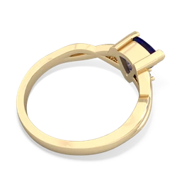 Lab Sapphire Trillion Twist 14K Yellow Gold ring R2104