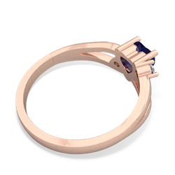 Lab Sapphire Split Band Swirl 14K Rose Gold ring R2130
