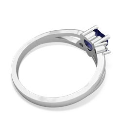 Lab Sapphire Split Band Swirl 14K White Gold ring R2130