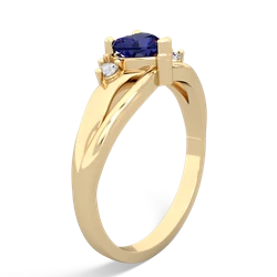 Lab Sapphire Split Band Swirl 14K Yellow Gold ring R2130