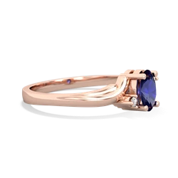 Lab Sapphire Elegant Swirl 14K Rose Gold ring R2173