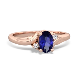 Lab Sapphire Elegant Swirl 14K Rose Gold ring R2173