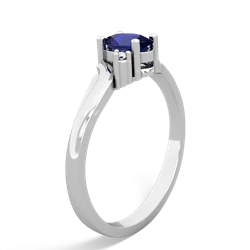 Lab Sapphire Elegant Swirl 14K White Gold ring R2173