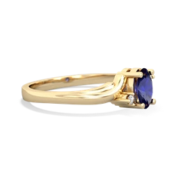 Lab Sapphire Elegant Swirl 14K Yellow Gold ring R2173