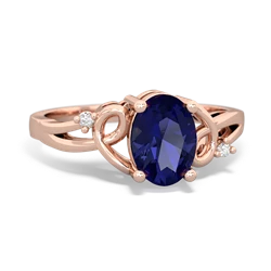 Lab Sapphire Swirls 14K Rose Gold ring R2347