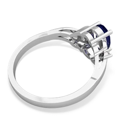 Lab Sapphire Swirls 14K White Gold ring R2347