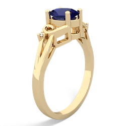 Lab Sapphire Swirls 14K Yellow Gold ring R2347